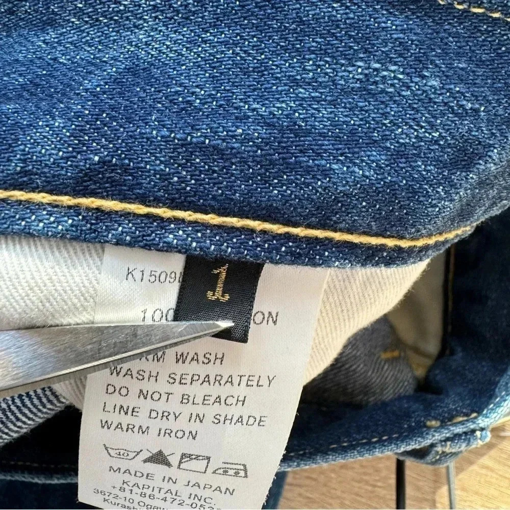 New Kapital Wide Leg Jeans Belted Blue Size 1 - Picture 6 of 11